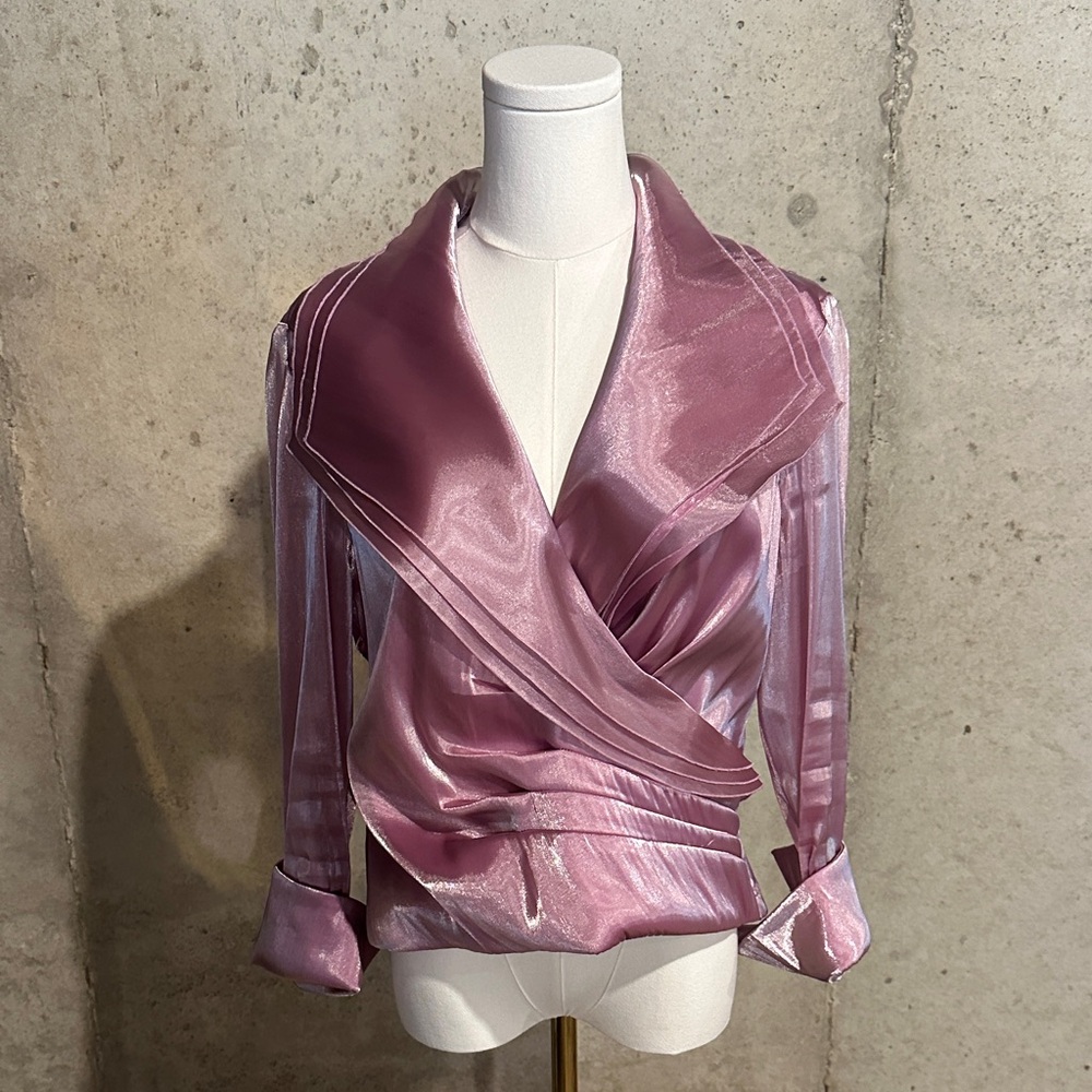 Cachet Pink Satin Blouse
